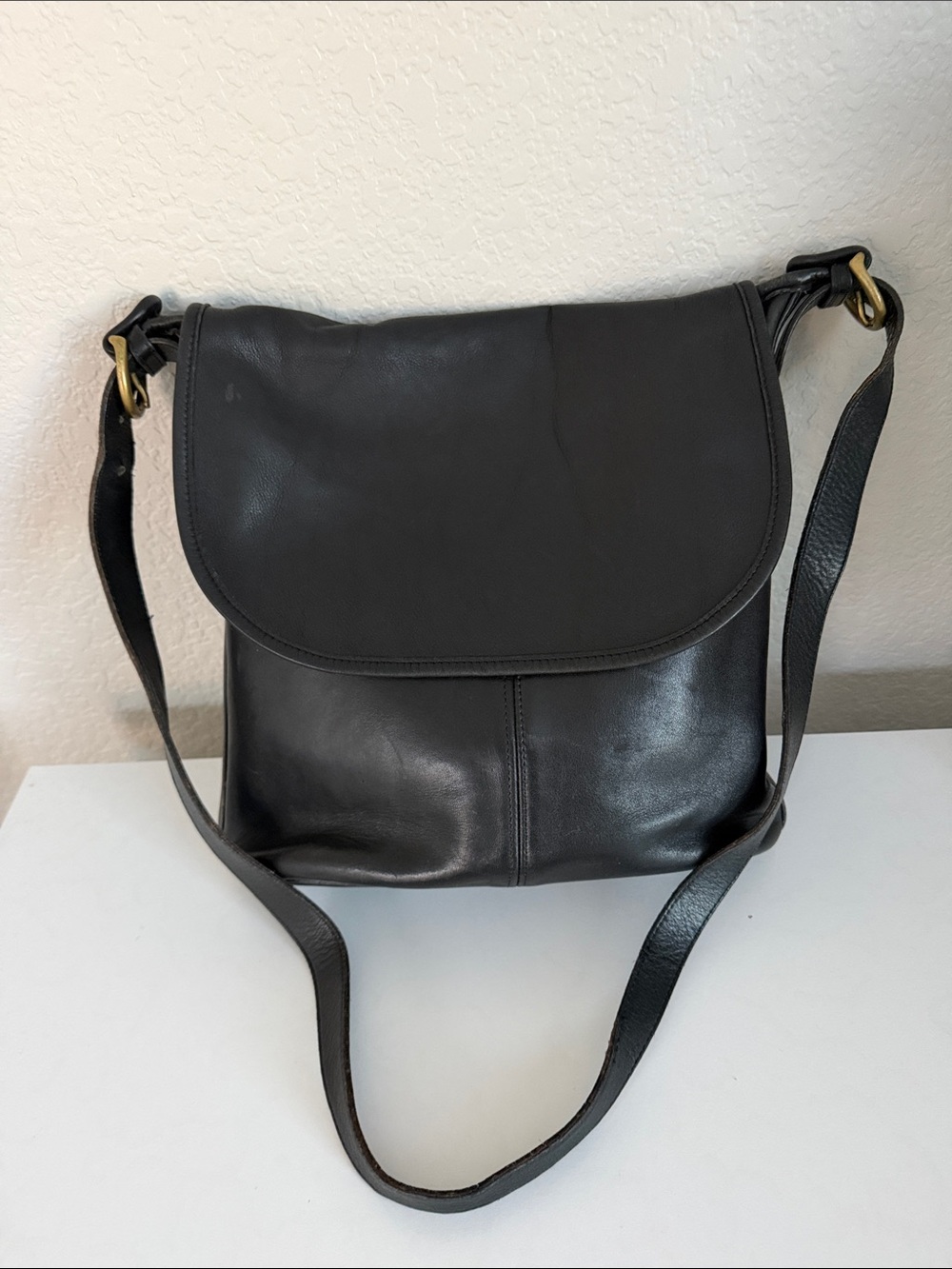 Vintage Coach Whitney Bag 4115 Black Glove Tanned Leather Crossbody Flap